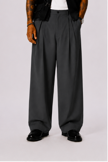 Pantalones Chino Cortos Ajuste Barril Pierna Ancha Relajados