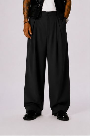 Pantalón Bellagio – Cintura Alta y Pierna Ancha Plisado
