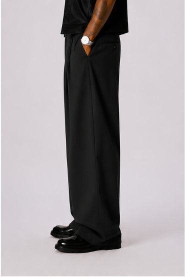 Pantalón Bellagio – Cintura Alta y Pierna Ancha Plisado