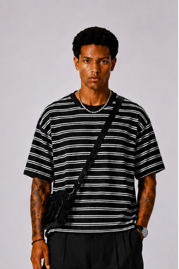 Portland – Camiseta Rayas Oversize Tricolor