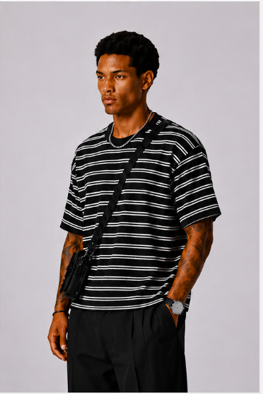 Portland – Camiseta Rayas Oversize Tricolor