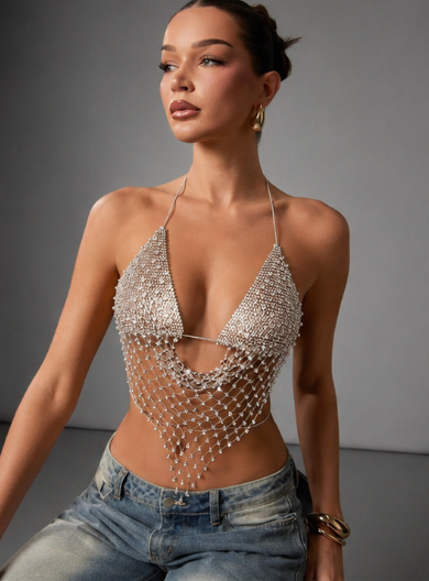 Cristal – Top Halter con Pedrería