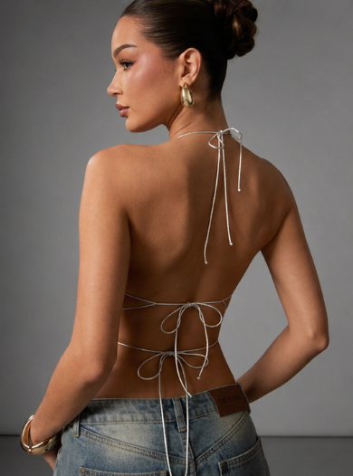 Cristal – Top Halter con Pedrería