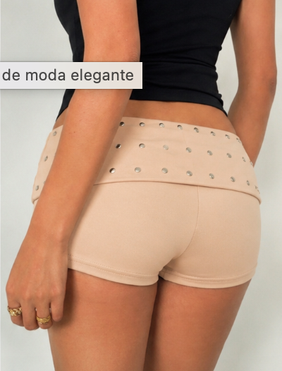 Ibiza – Short Beige Tachuelas