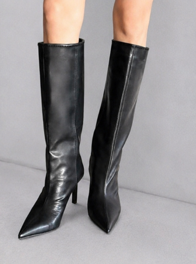 Raven – Botas Altas Negras Punta Fina