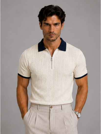 Polo Ashford – Media Cremallera Jacquard