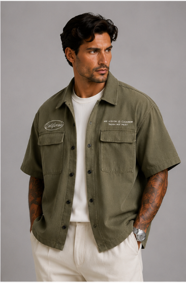 Dallas – Sobrecamisa Bordada Verde
