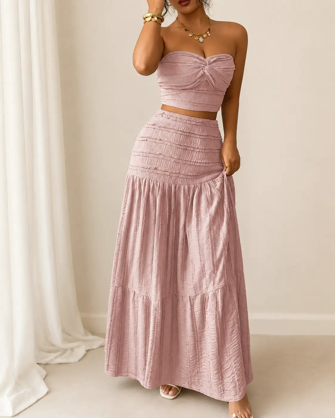 Aria | Set con Gonna Maxi Arricciata