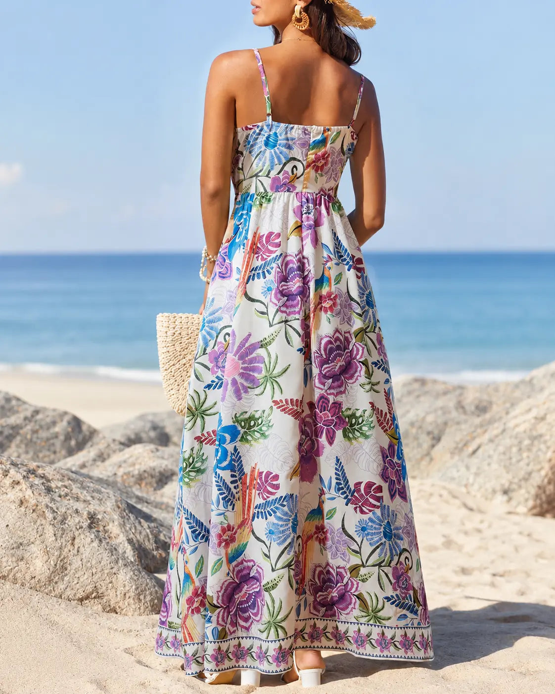 Marbella | Maxi Abito Fioritura Tropicale