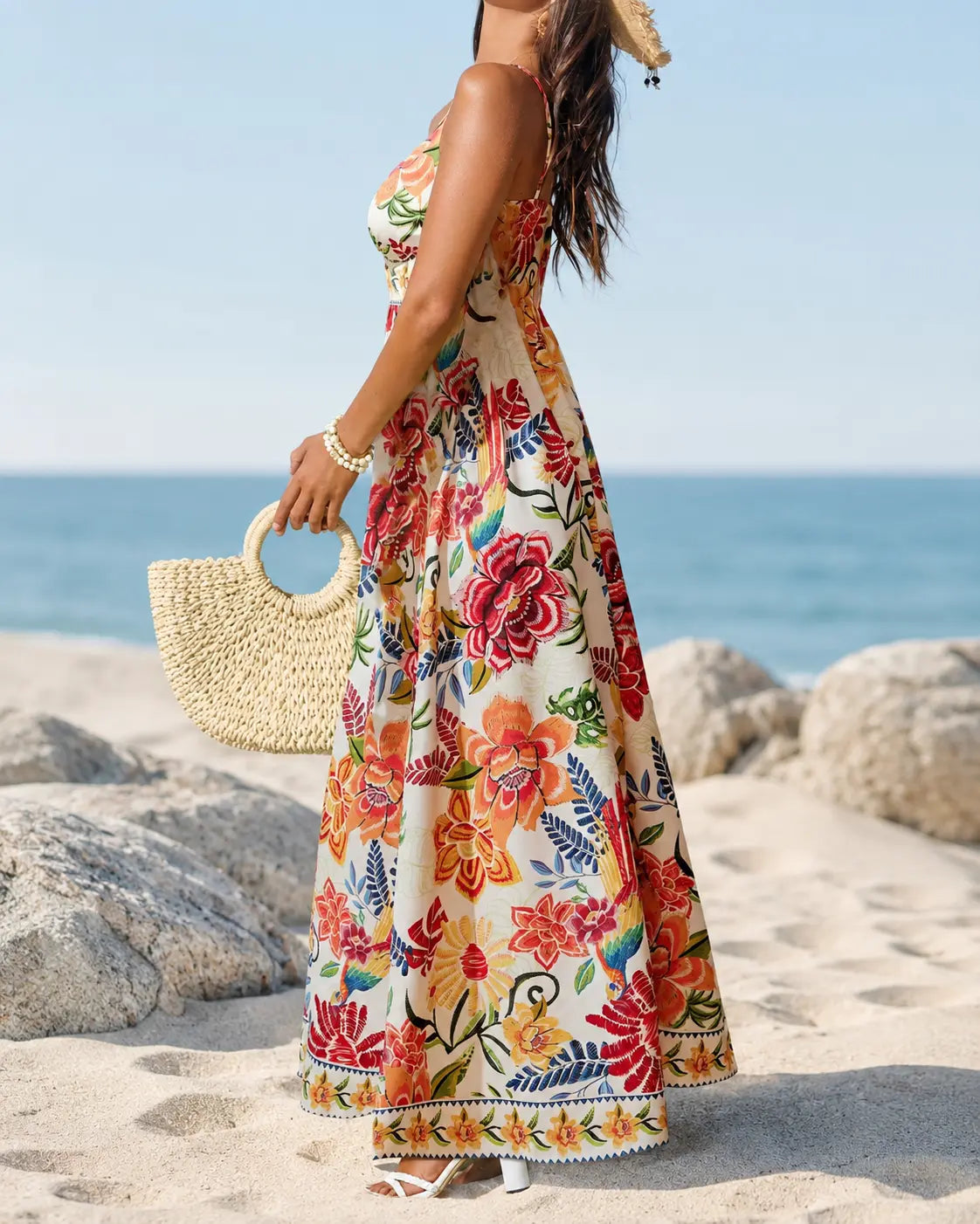 Marbella | Maxi Abito Fioritura Tropicale