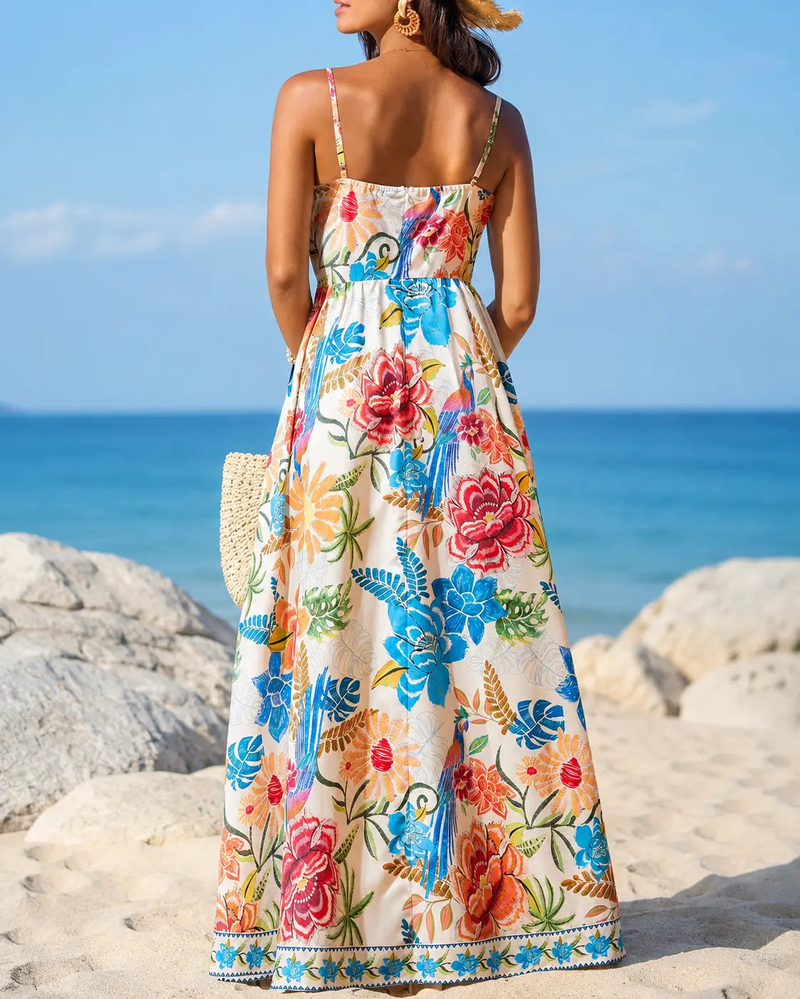 Marbella | Maxi Abito Fioritura Tropicale
