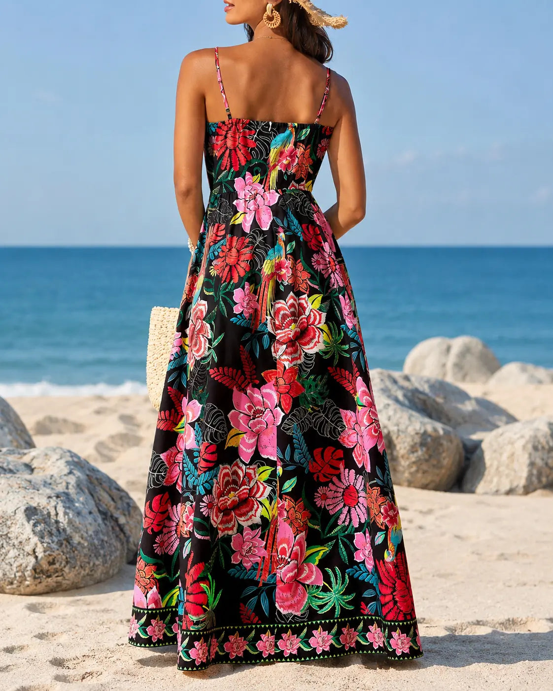 Marbella | Maxi Abito Fioritura Tropicale