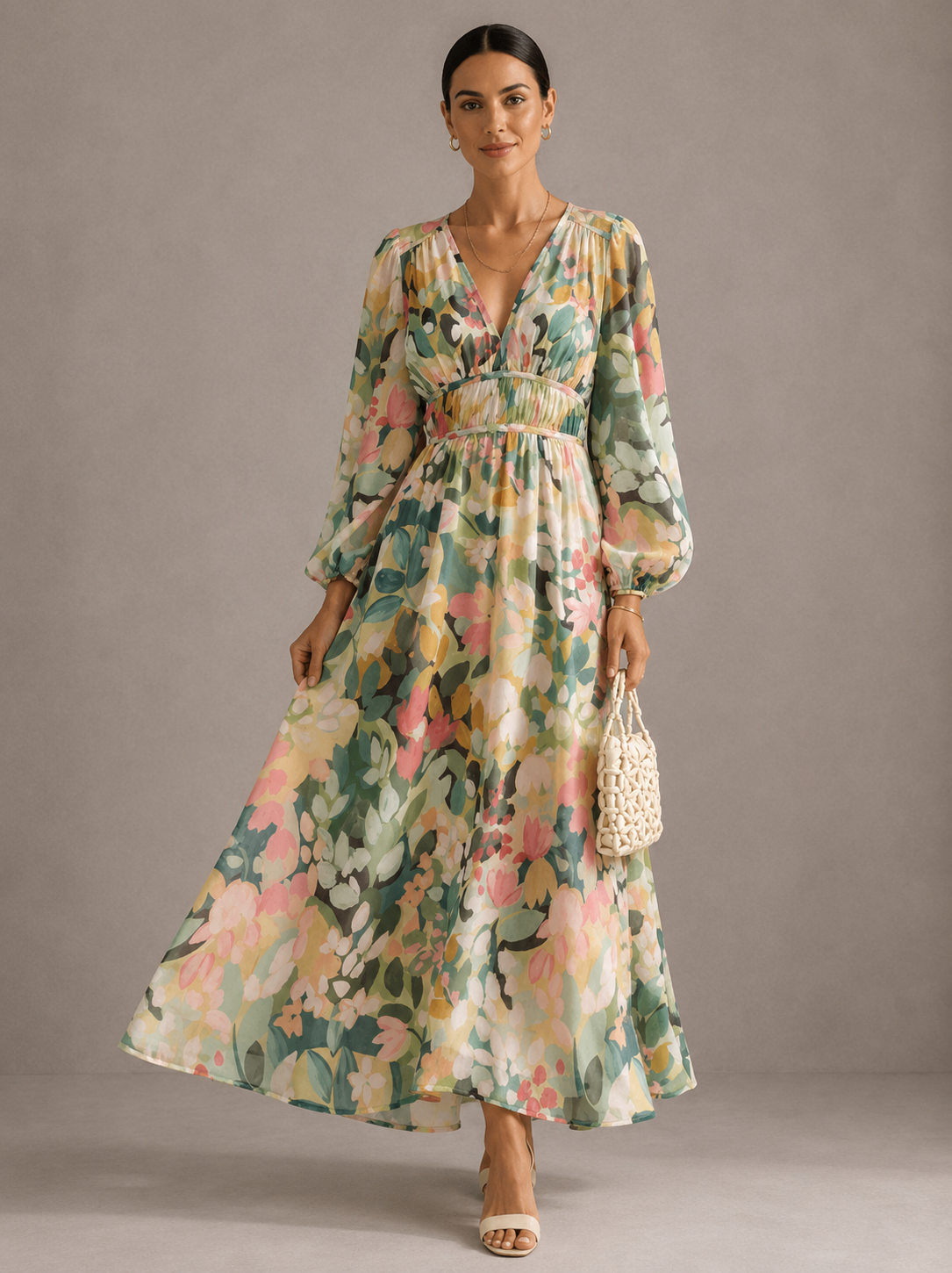 Celine | Abito Femminile con Motivo Floreale