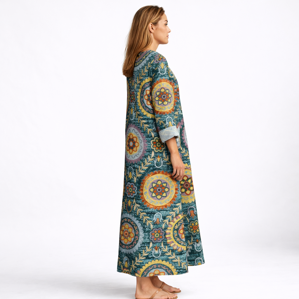 Elia™ | Vestido Midi Geométrico