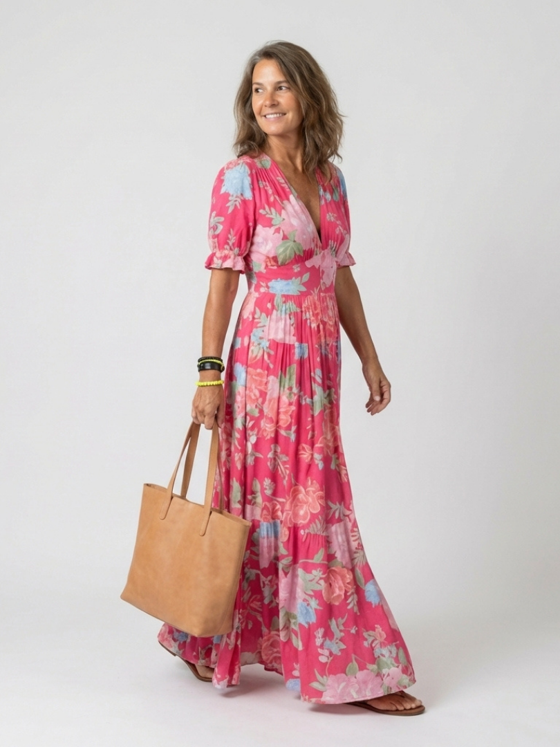 Yoanne | Abito Midi a Fiori