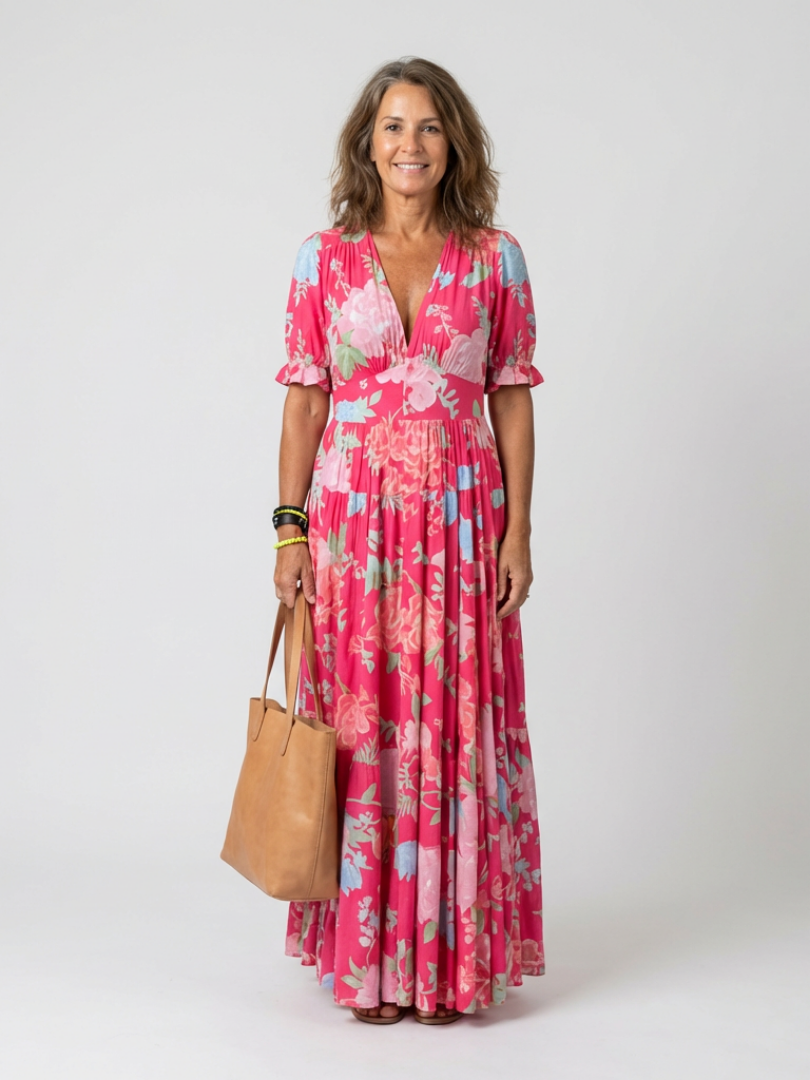Yoanne | Abito Midi a Fiori
