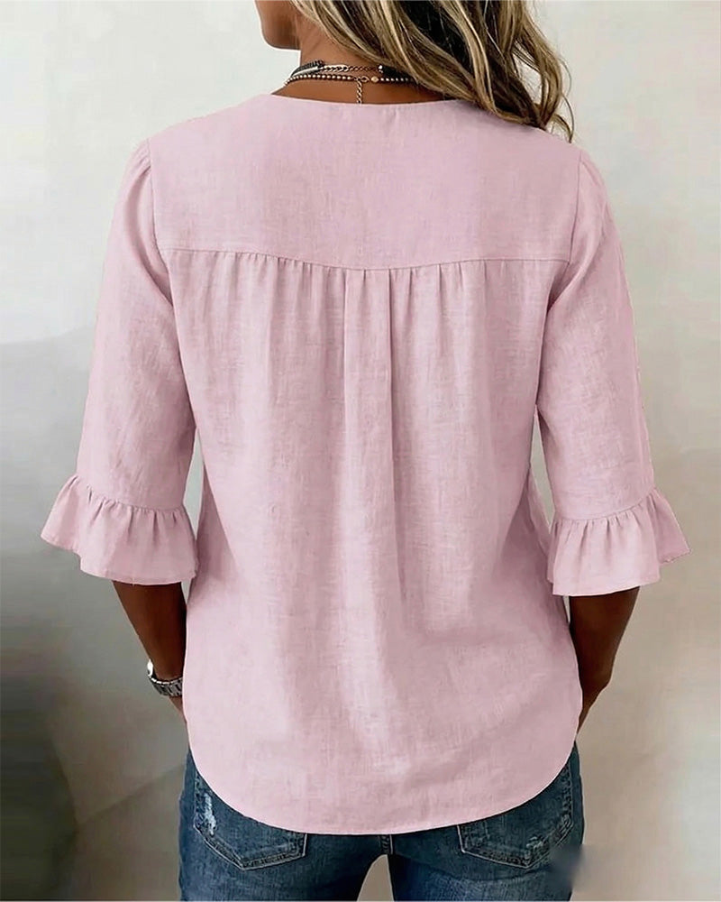 Noa | Blusa con volantes y botones