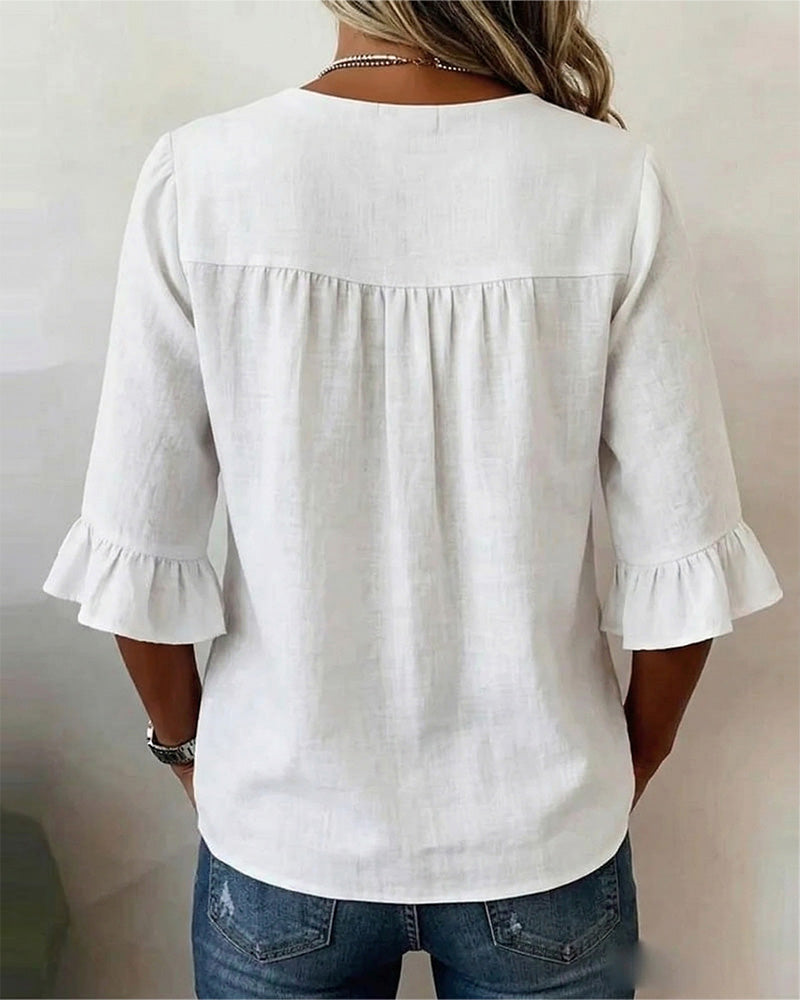 Noa | Blusa con volantes y botones