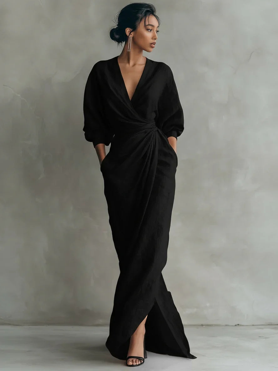 Lorena Vestido Maxi con Escote en V