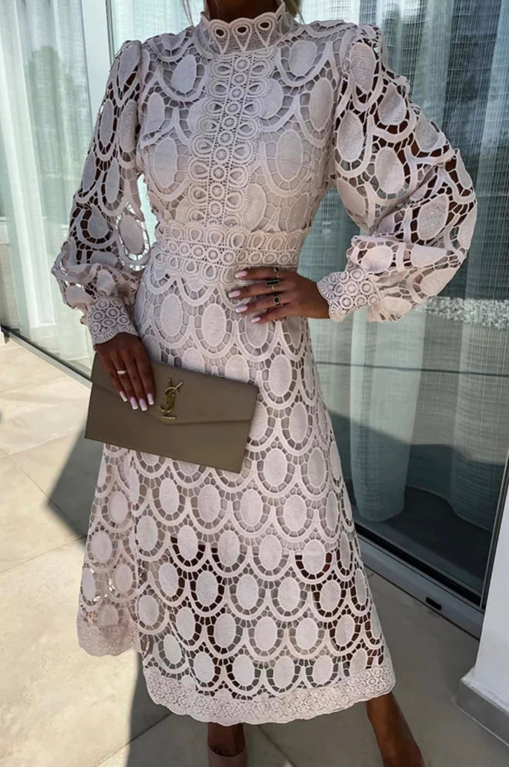 Eloah | Abito Midi in Pizzo Elegante