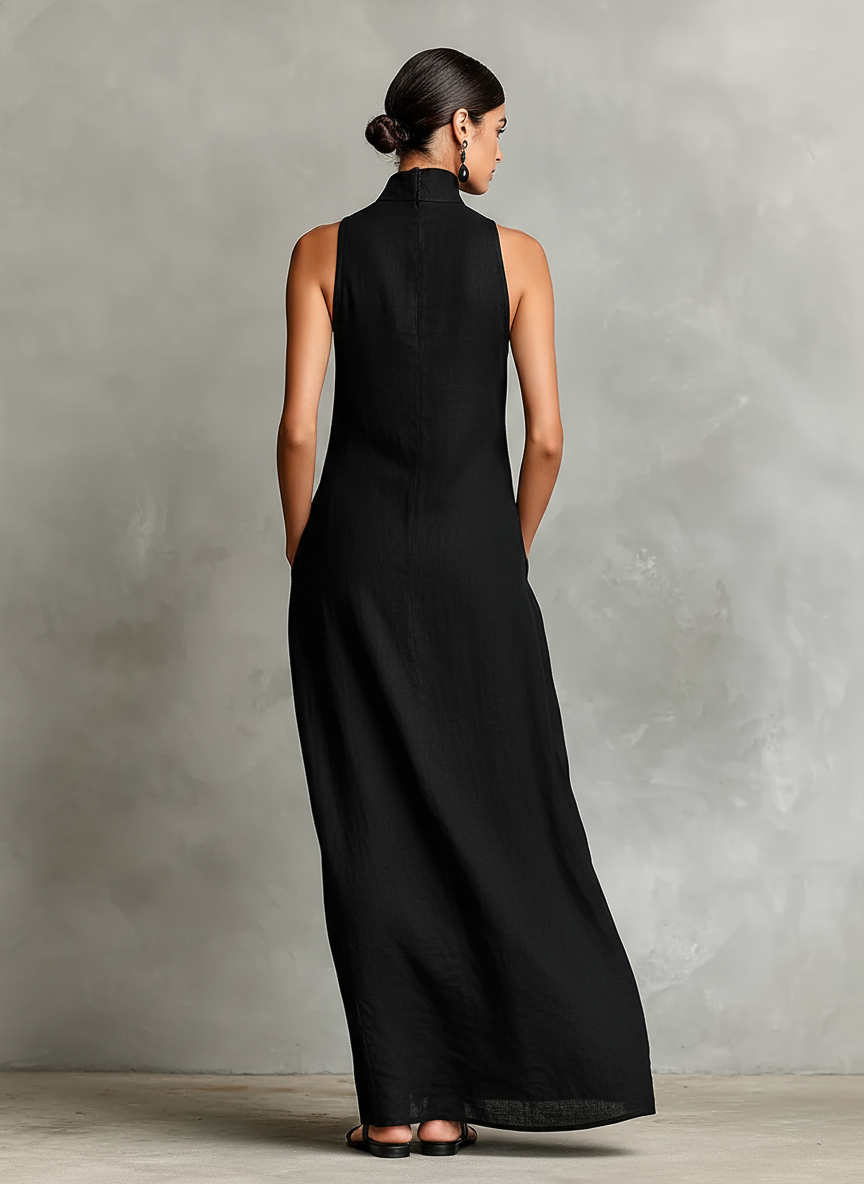 Caterina | Vestido Largo Negro Minimalista