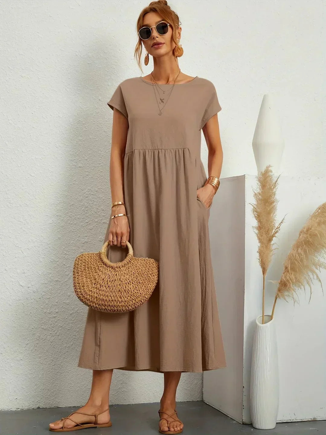 Gabriela | Abito midi fluido dall'eleganza senza tempo