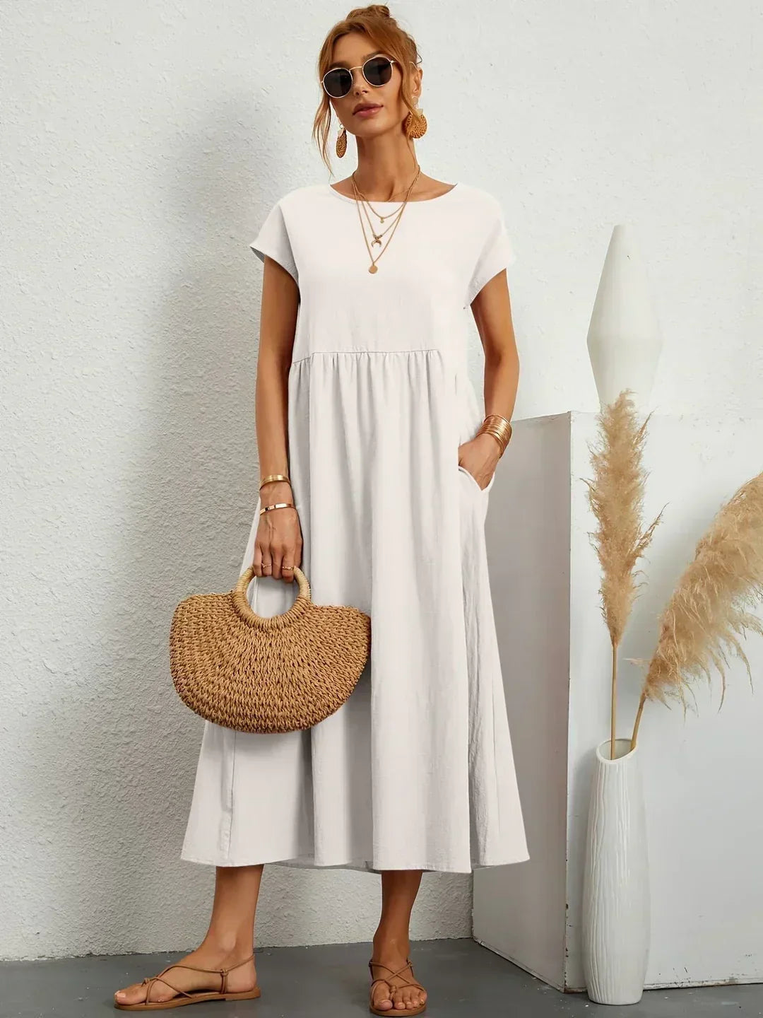 Gabrielle | Abito midi fluido dall'eleganza senza tempo