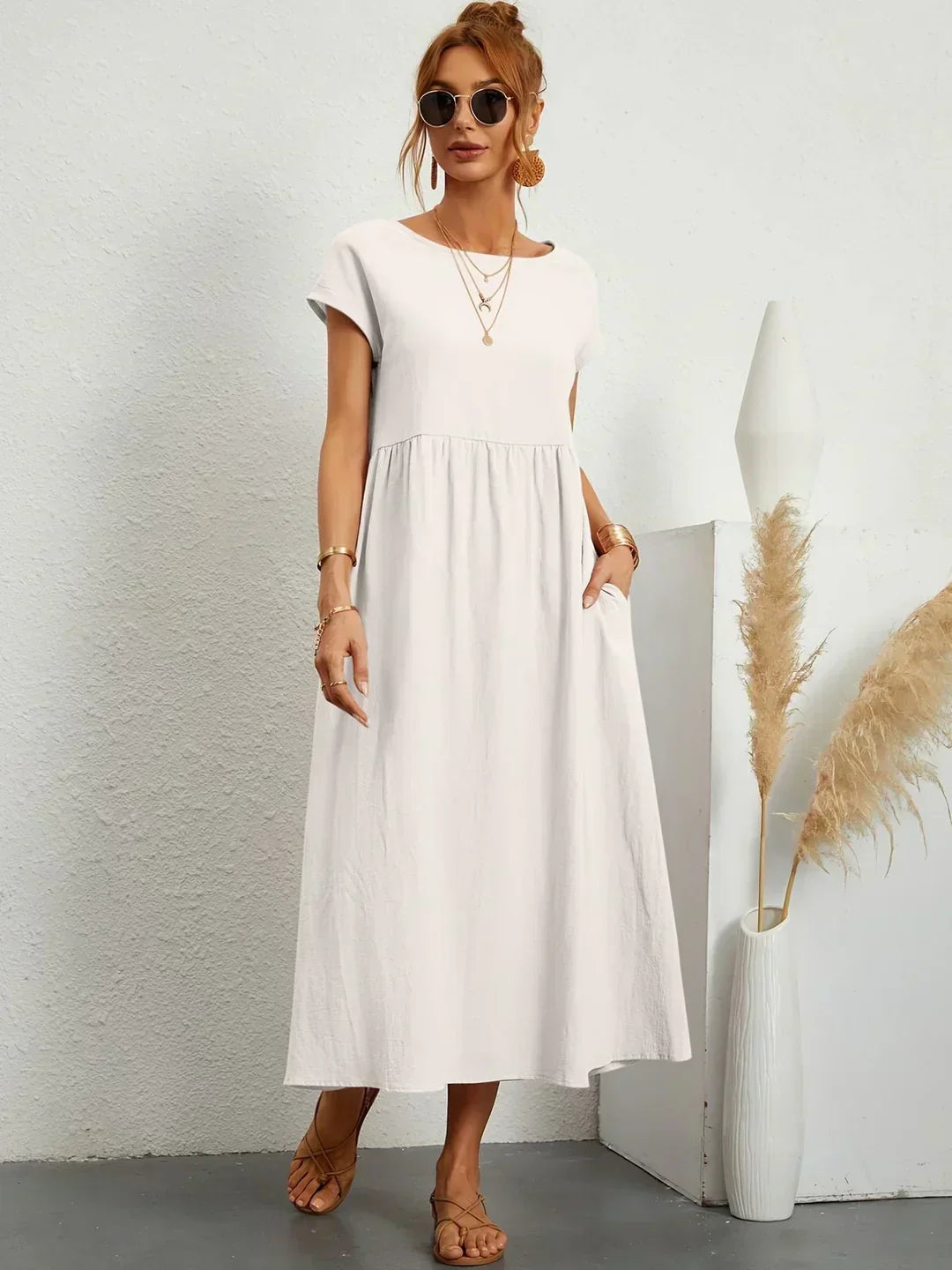 Gabrielle | Abito midi fluido dall'eleganza senza tempo