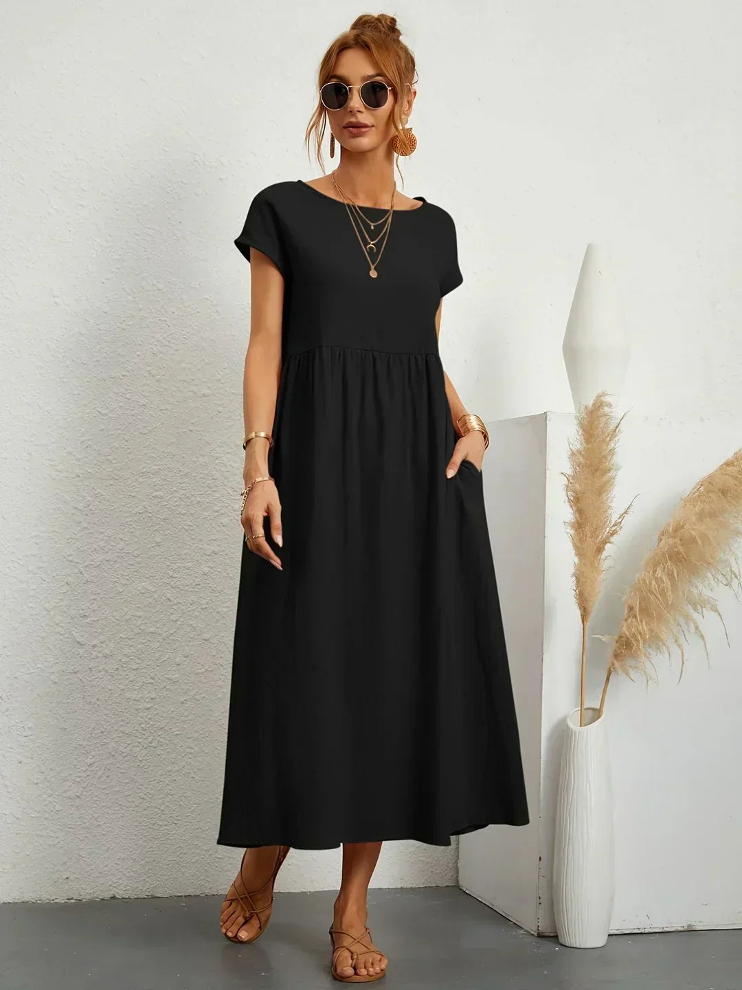 Gabrielle | Abito midi fluido dall'eleganza senza tempo
