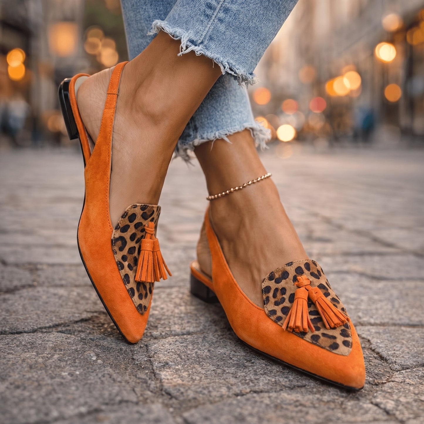 Lorena | Sandali con Laccetti con Nappe Chic