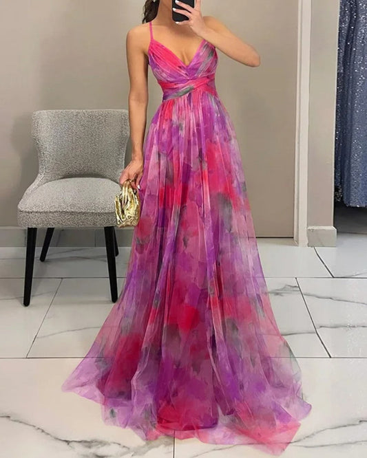 Camila | Incantevole Maxi-Abito con Stampa Floreale