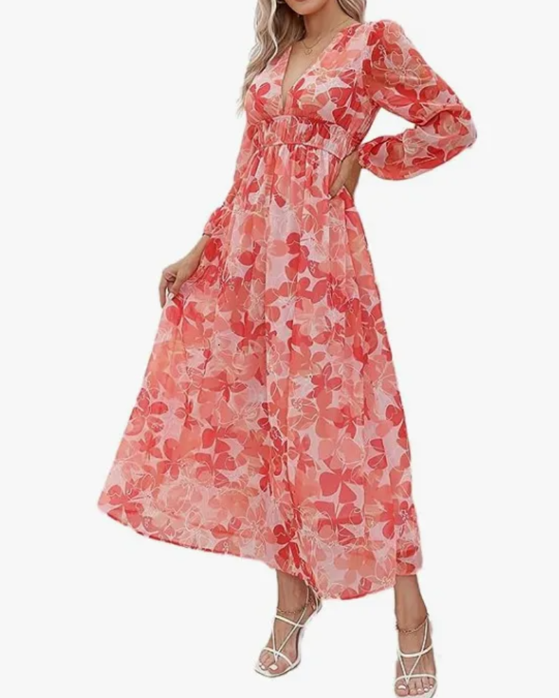 Celine | Abito Femminile con Motivo Floreale
