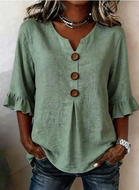 Noa | Blusa con volantes y botones