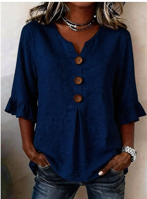 Noa | Blusa con volantes y botones