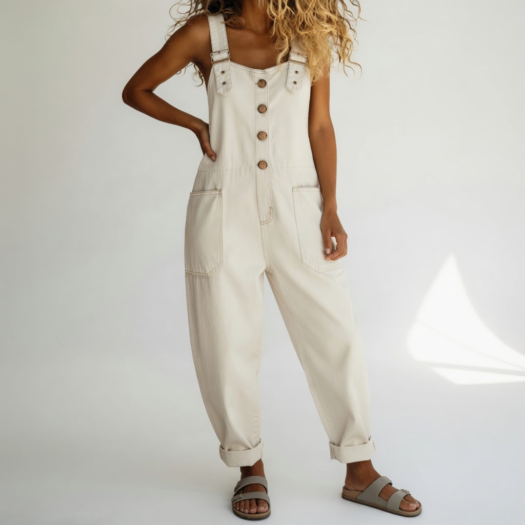 Bertille | Salopette in Denim, Allure Bohémien Estiva