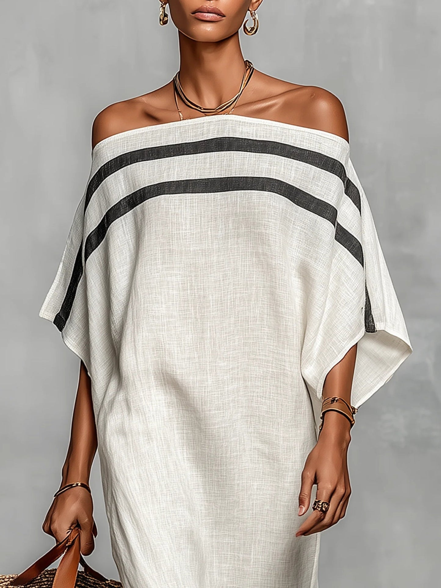 Aveline™ | Abito Maxi Off-Shoulder con Maniche a Pipistrello