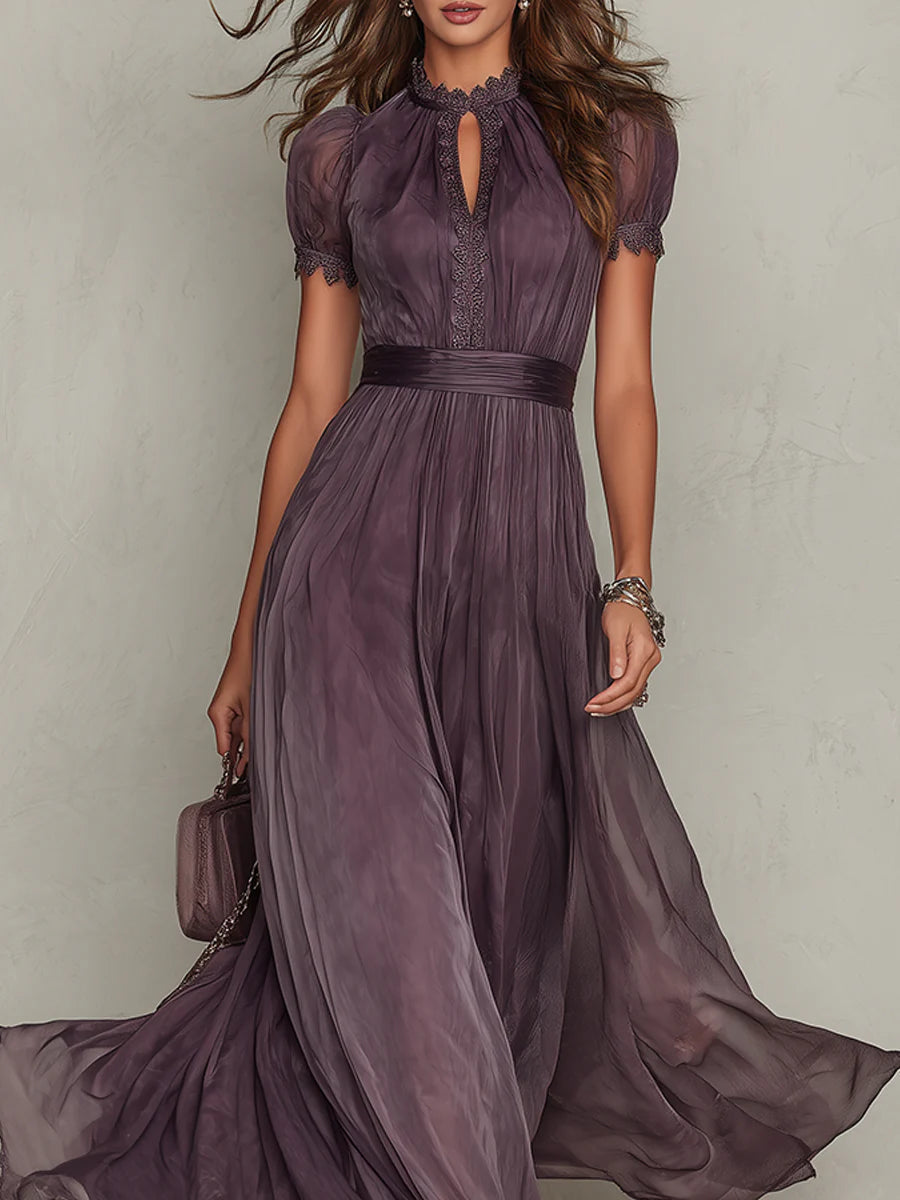 Ashley | Abito lungo in chiffon, elegante e vintage