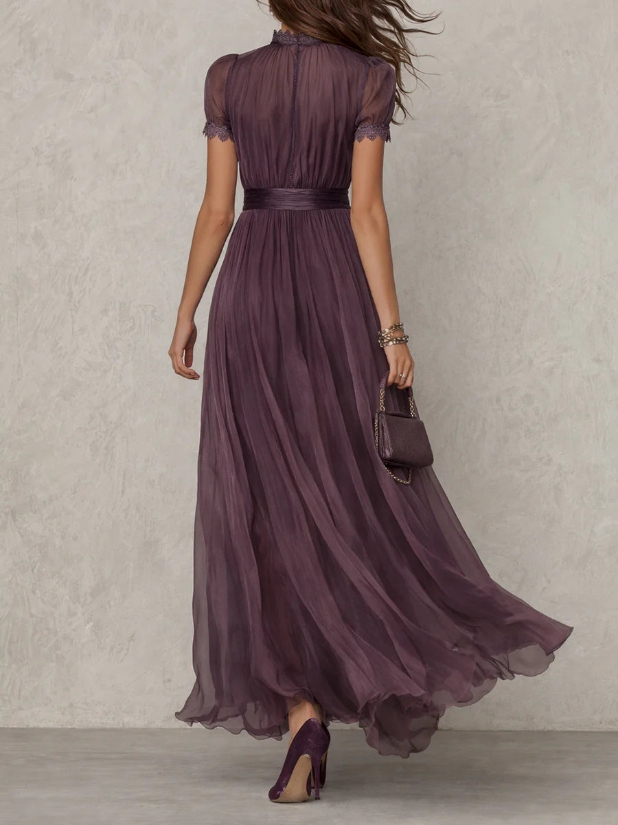 Ashley | Abito lungo in chiffon, elegante e vintage