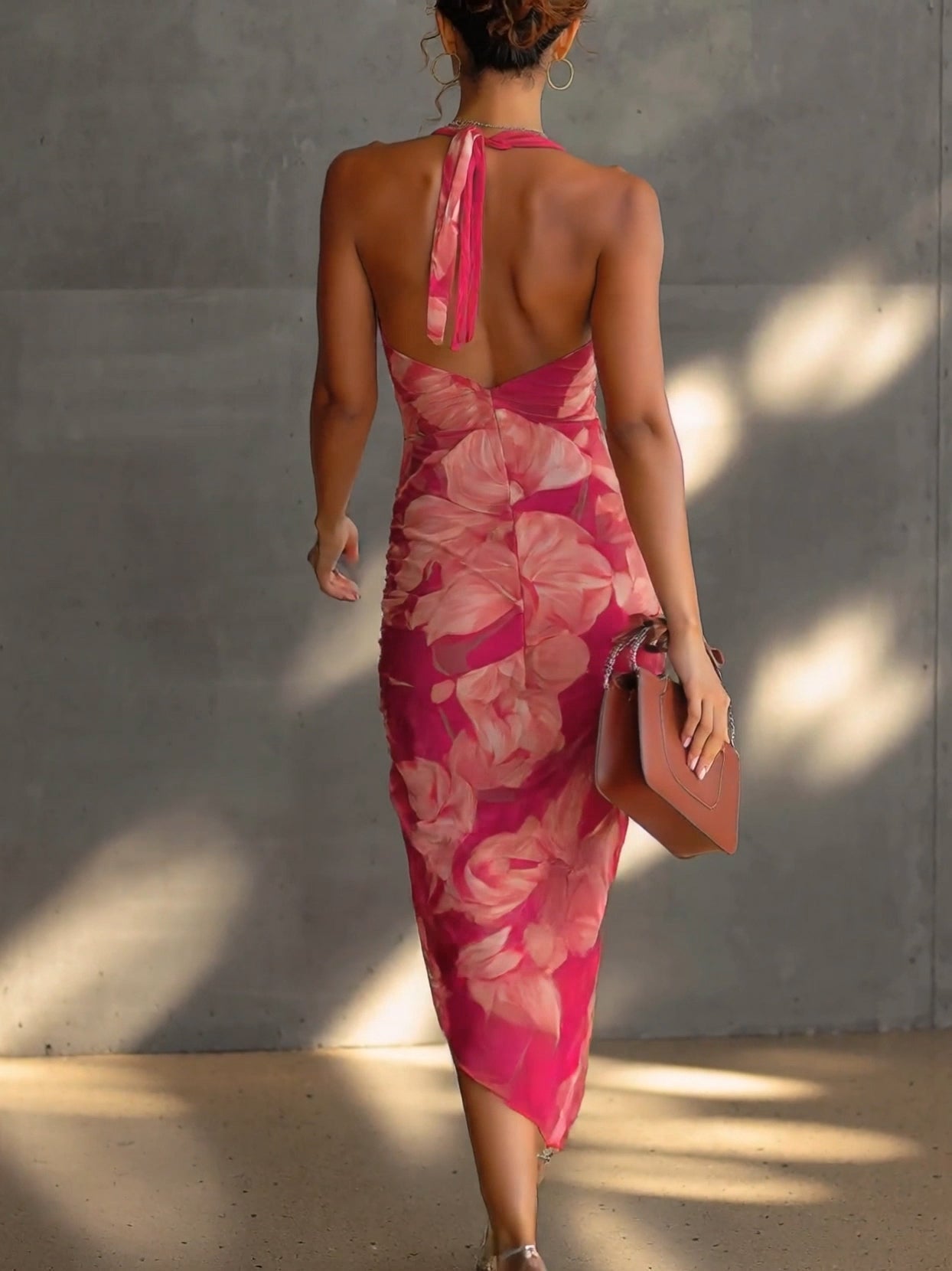 Giorgia | Abito con Stampa Floreale Fucsia