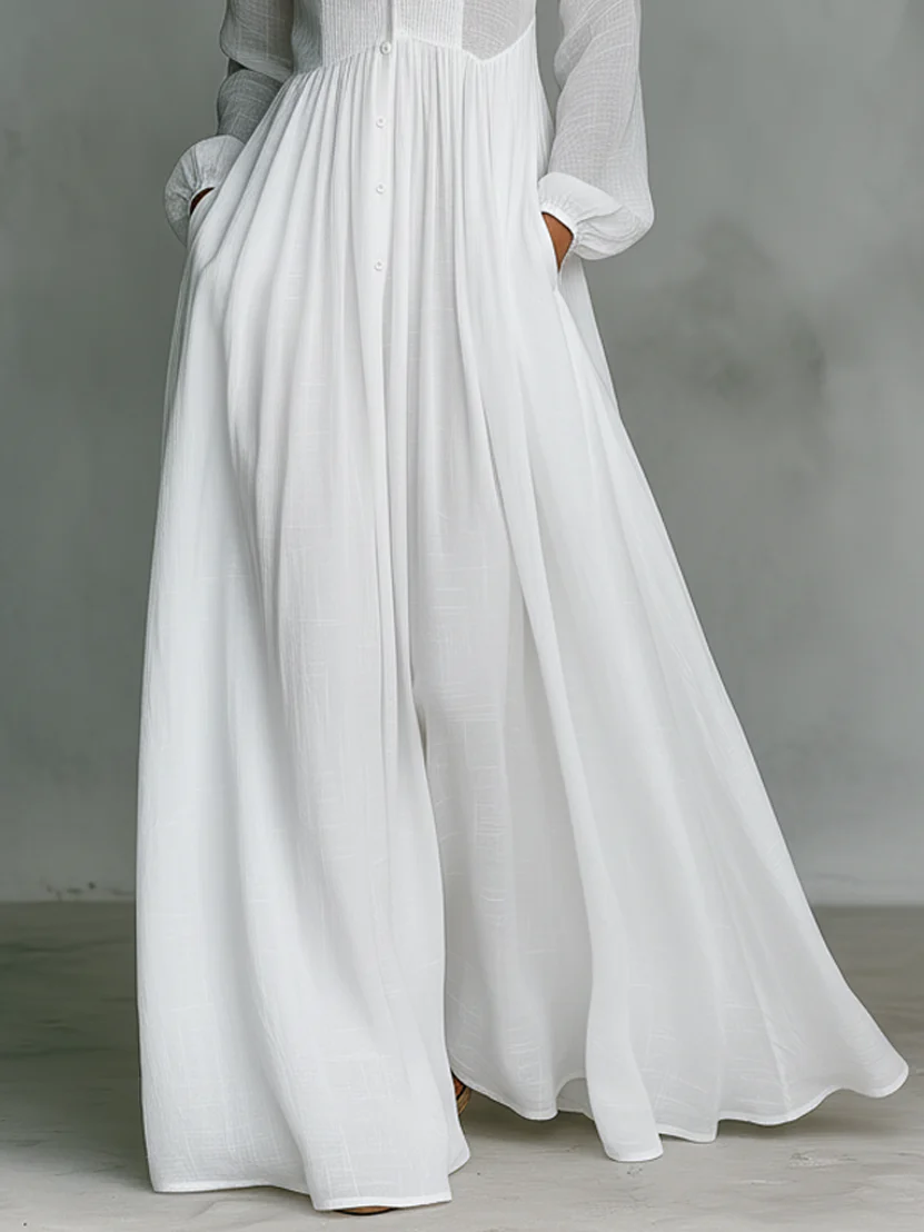 Léonie™ | Abito Maxi Minimalista con Collo Alto