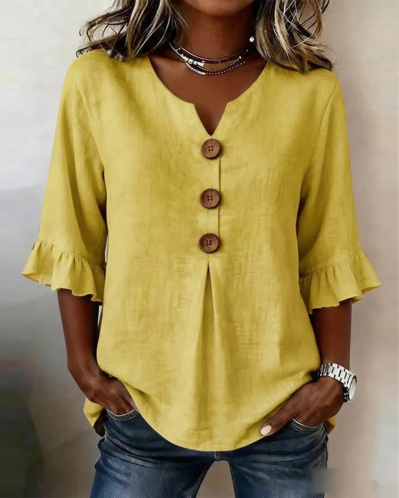 Noa | Blusa con volantes y botones