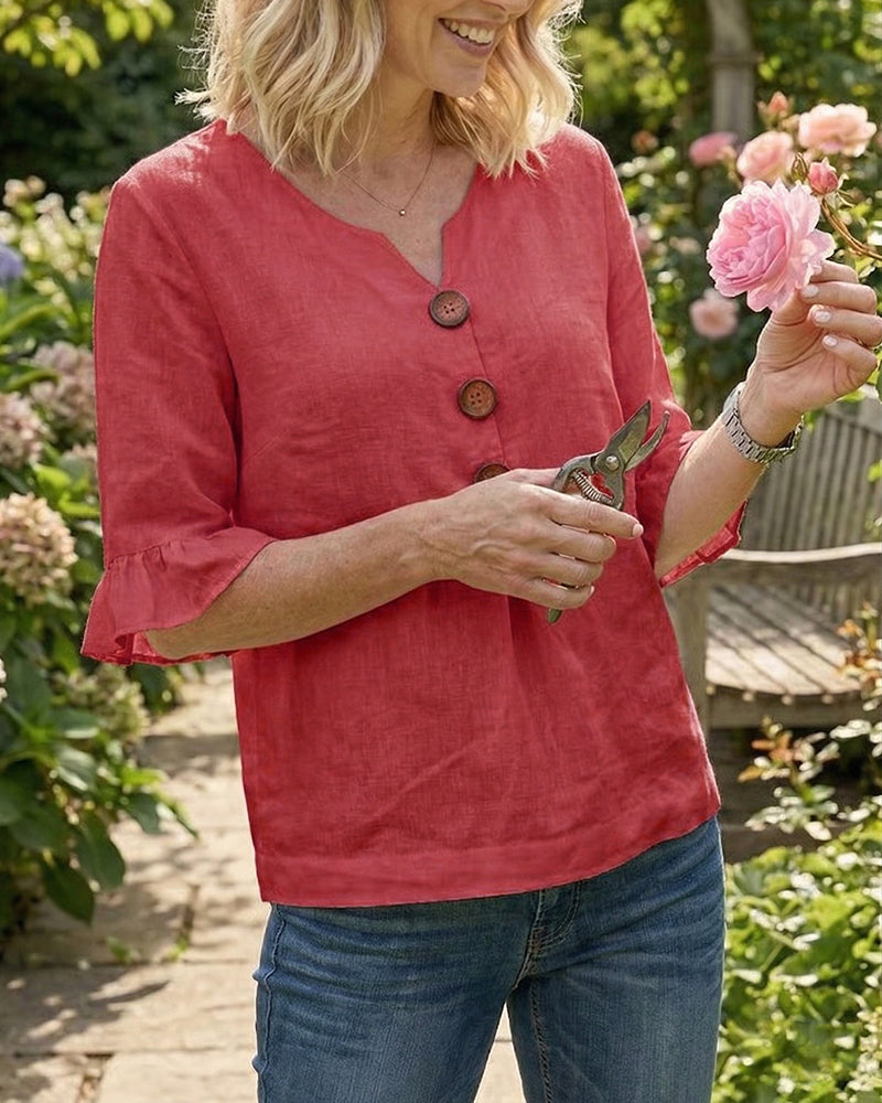 Noa | Blusa con volantes y botones