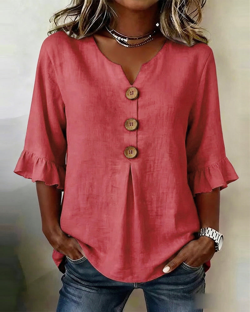 Noa | Blusa con volantes y botones
