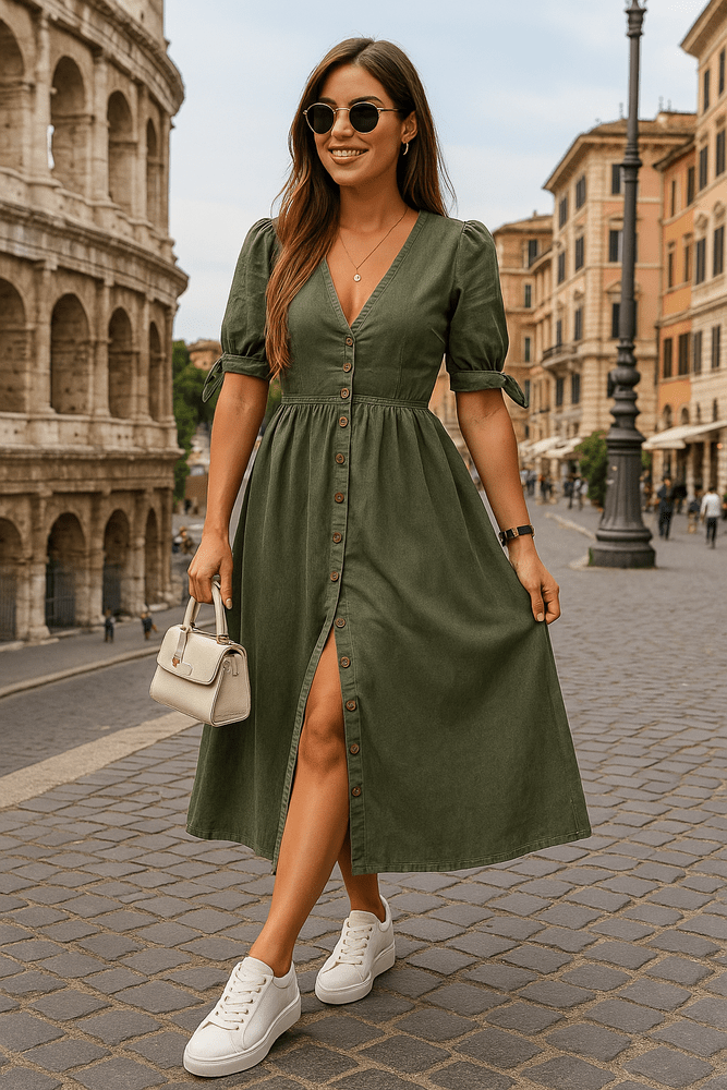 Ciara | Elegante Abito da Tutti i Giorni con Bottoncini