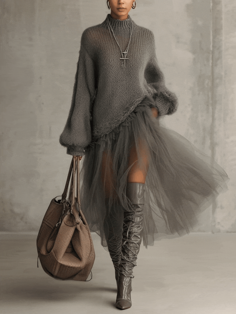 Martina | Maglia Oversize Collo Alto