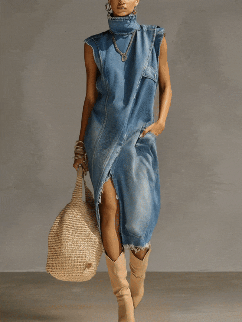 Ginevra | Abito Lungo Dritto in Denim
