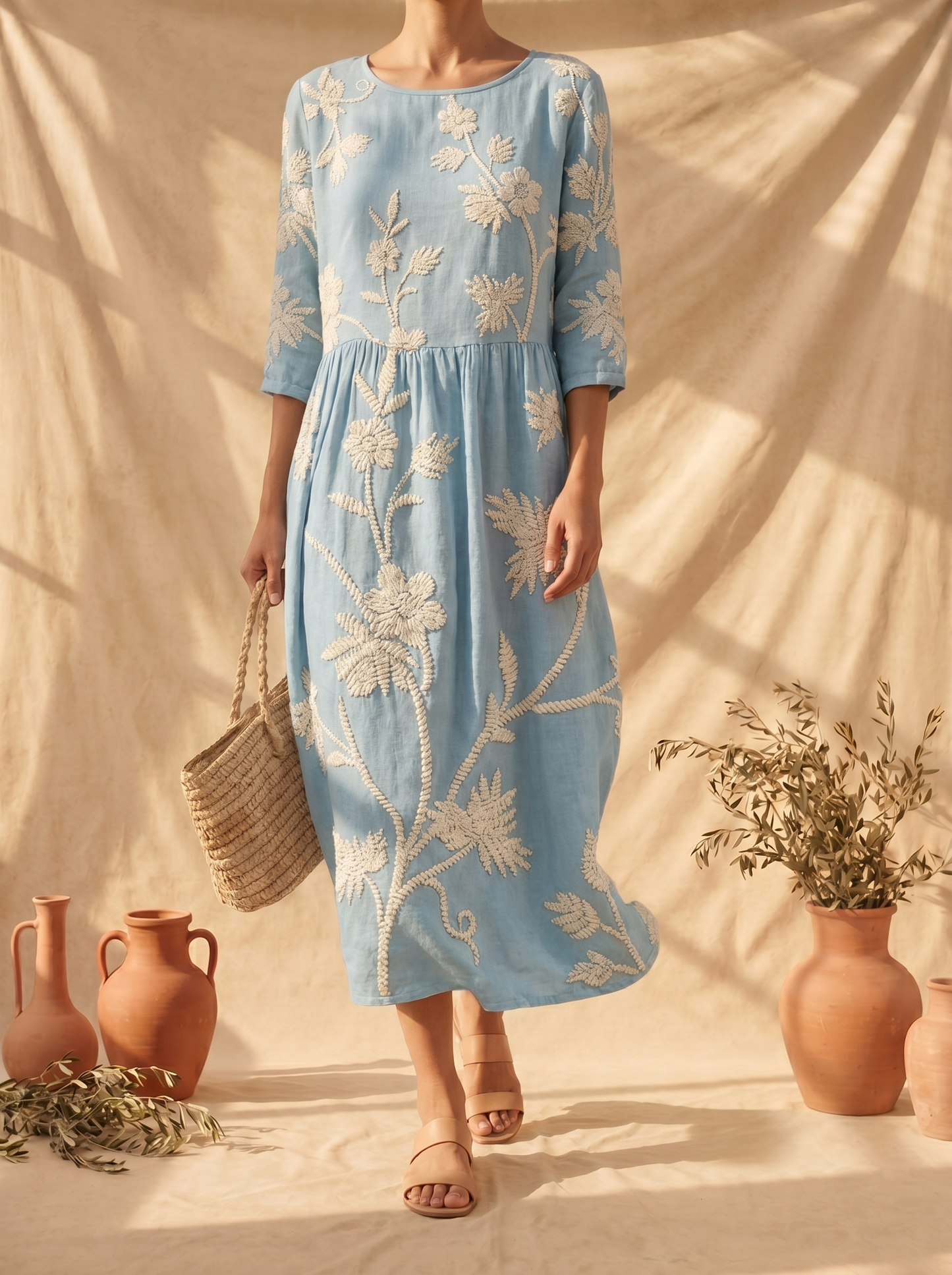 Azzurra | Abito Vintage Ricamato