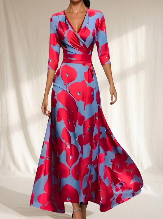 Emilia | Maxi Abito Floreale Elegante