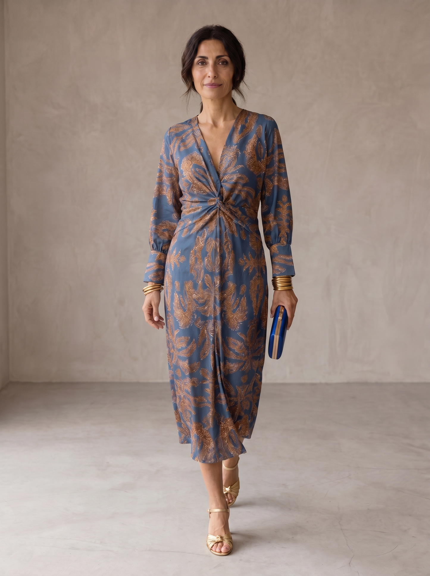 Celeste | Abito Midi Eleganza Fiorita