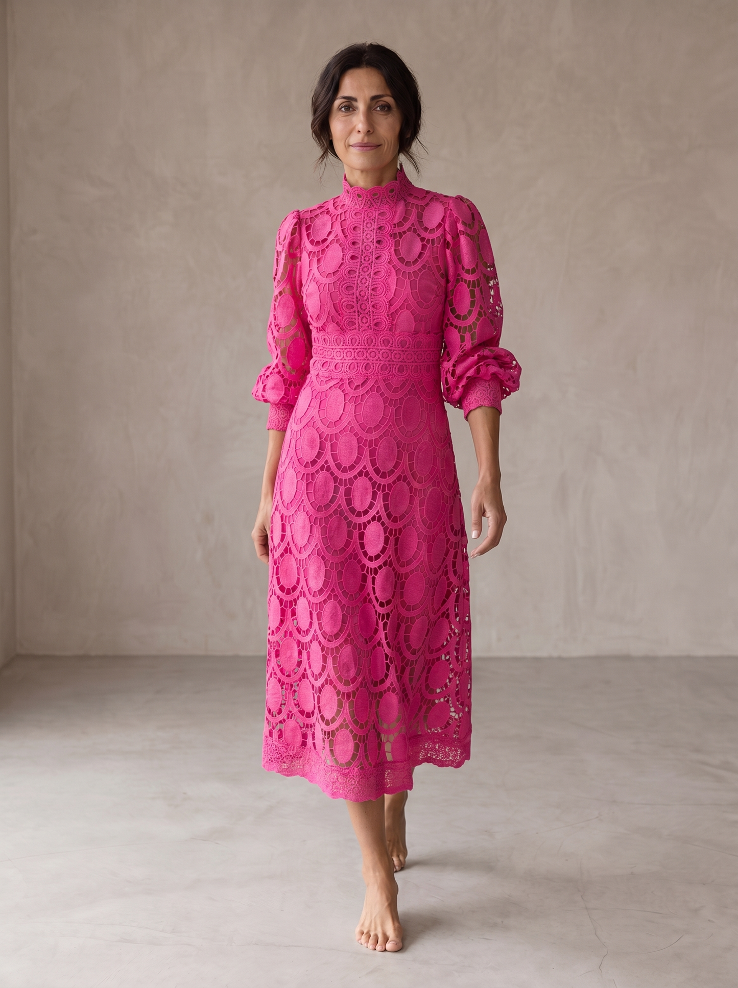 Eloah | Abito Midi in Pizzo Elegante